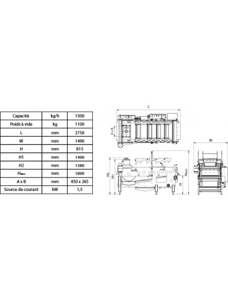 Pressoir à bande 1500 kg/h