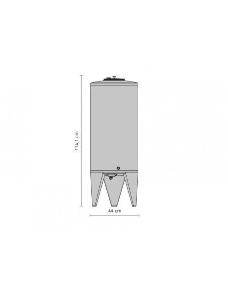 CUVE 100 LT FERMEE  D.440 FOND CONIQUE