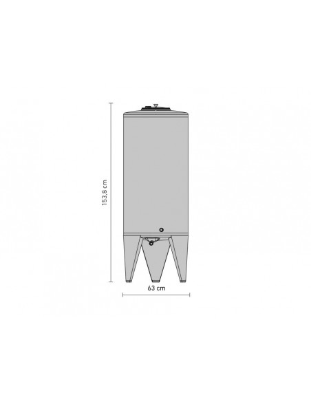 CUVE 330 LT FERMEE  D.630 FOND CONIQUE