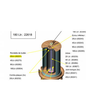 Rondelle de butée hydropress 20L Speidel
