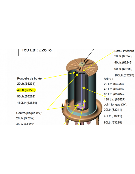 Rondelle de butée hydropress 40L Speidel