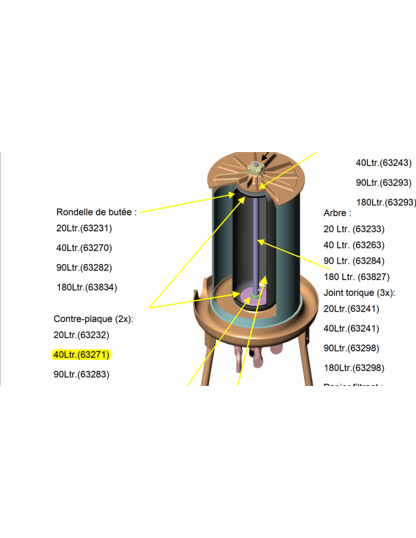 Contre plaque Hydropress 40L Speidel