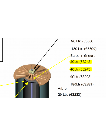 Ecrou inférieur couvercle Hydropress 20/40L Speidel 2