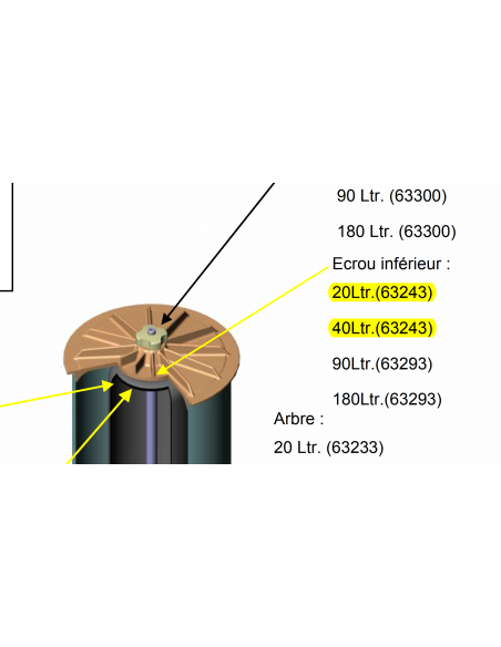 Ecrou inférieur couvercle Hydropress 20/40L Speidel