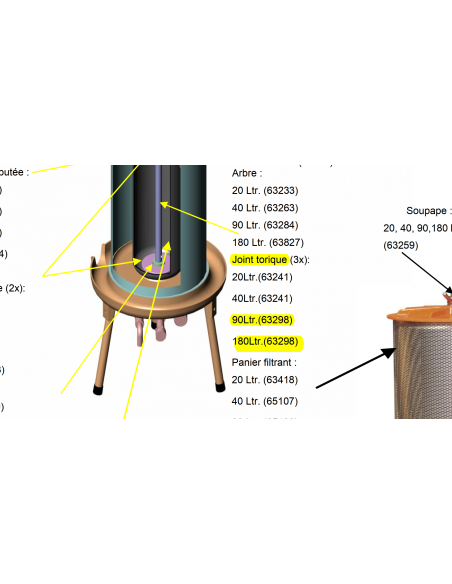 Joint arbre central Hydropress 90/180L Speidel