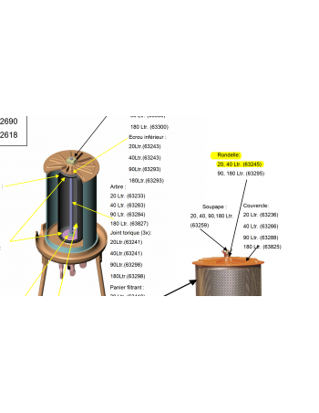 Rondelle ecrou couvercle Hydropress 20/40L Speidel