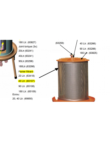 Panier filtrant hydropress 40l Speidel